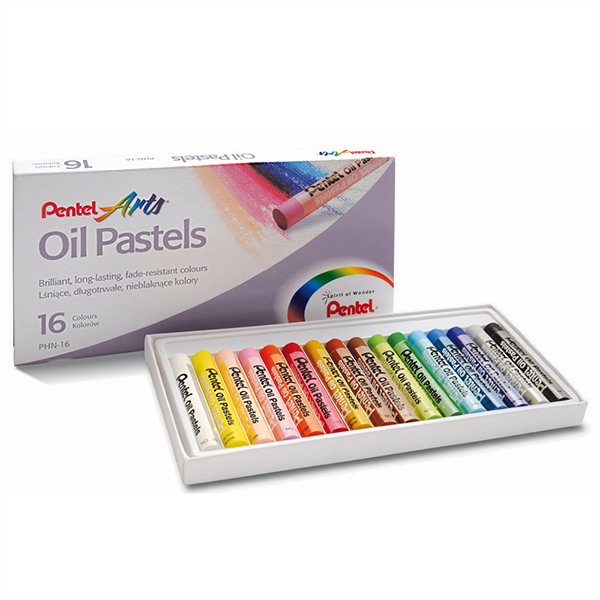 Пастель масляная Pentel 16цв, круглая, карт.уп. PHN4-16/PHN-16