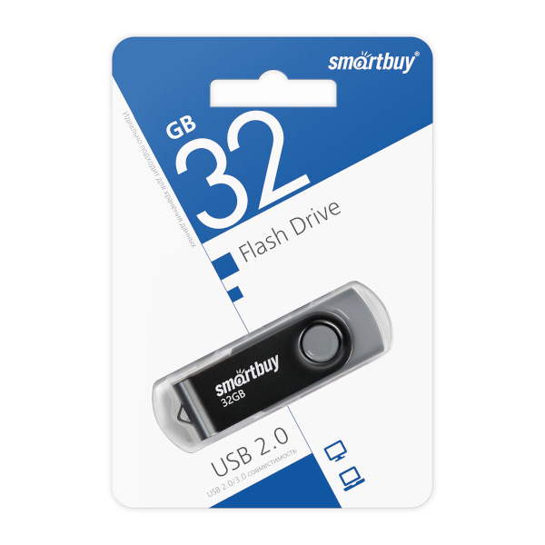 Память Flash Drive 32Gb Smartbuy Clue, черный SB32GBCLU-K3