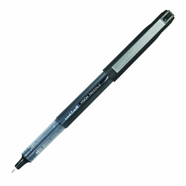 Роллер 0,5мм, черный, корп. серый "Uni-Ball Vision Needle UB-185S" 141508