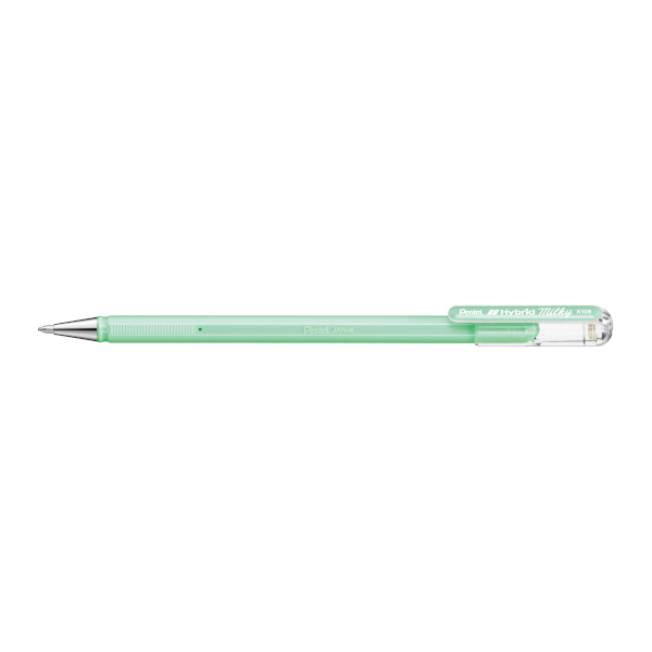 Ручка гелевая 0,8мм, салатовый, салат. корп. "Hybrid Milky" K108-PK Pentel