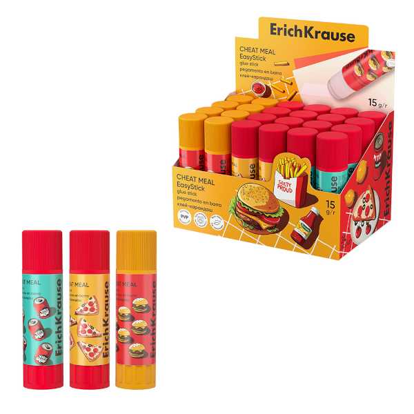 Клей-карандаш 13г, ПВП, ассорти "Призма Аквамарин" 65006 Erich Krause