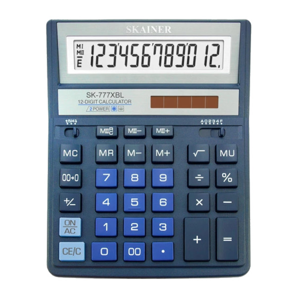 Калькулятор Skainer SK-777XBL (синий) настольный 12р
