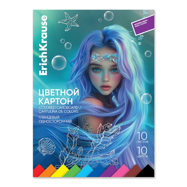 Картон цветной тонированный в массе двустор., А4 20л/20цв "Hobby Creative" 8114530 deVENTE