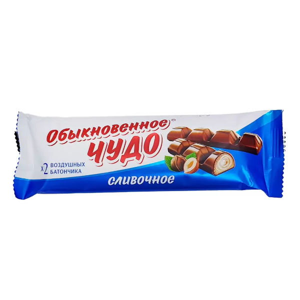Батончик вафельный "Обыкновенное чудо. Сливочное" 55гр 56941 Славянка