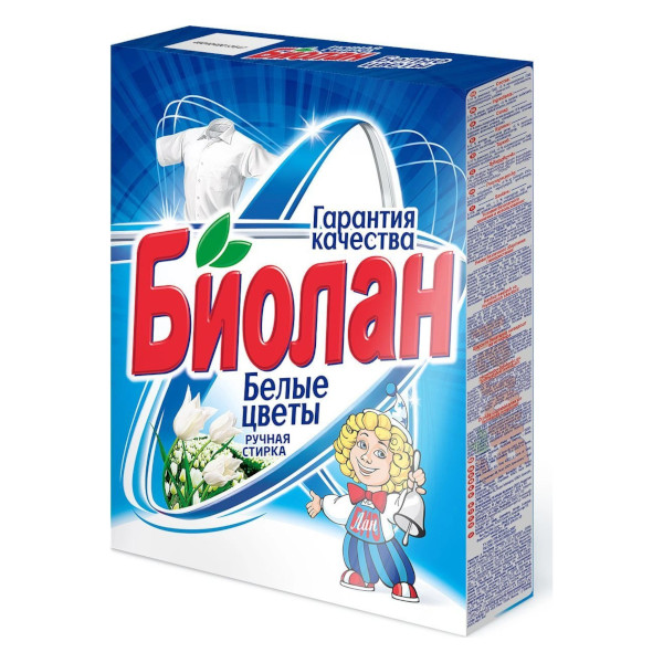 Стиральный порошок 350г Биолан "Белые цветы" для руч. стирки 750-4