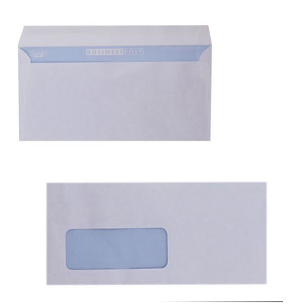 Конверт Е65 110*220мм лев.окно, запечатка, стрип, 90г/м2 1980 BusinessPost Packpost