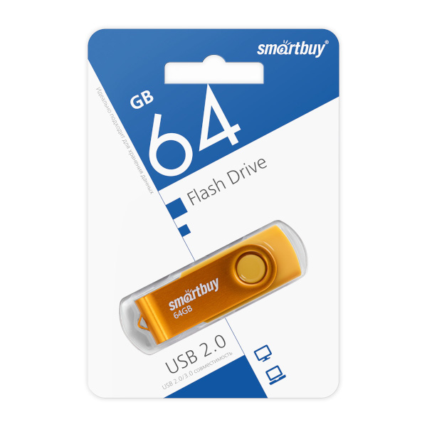Память Flash Drive 64Gb USB 3.0/3.1 Smartbuy Glossy темно-синий SB64GBGS-DB