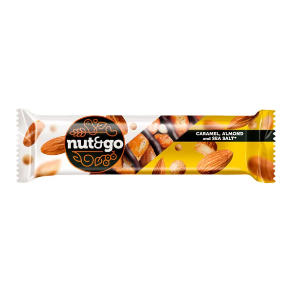 Батончик "Nut&Go. Карамель, миндаль" 34гр ВК313 КДВ