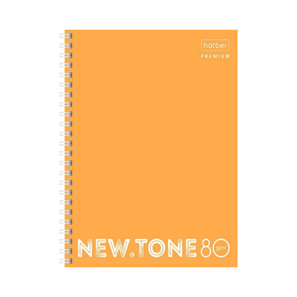 Тетрадь 80л А4 клетка/гребень "Premium. NEWtone NEON" обл. мел. картон, оранж 80Т4лA1гр_00935 Хатбер