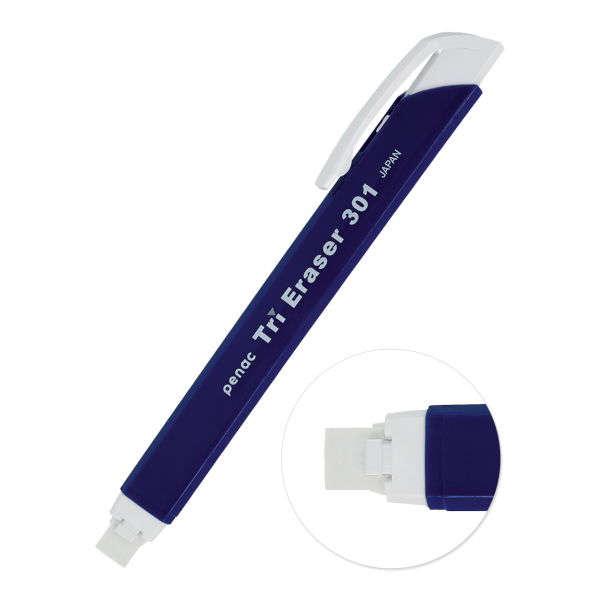 Ластик выдвижной Penac "Tri Eraser" треуг. 13,5*18,5*125мм, пластик, синий ET0403-11