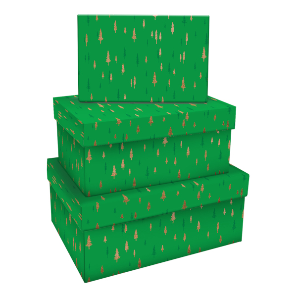 Набор прямоугольных коробок 3в1 19*12*7,5-15*10*5см "Christmas trees" MS_53765 MESHU