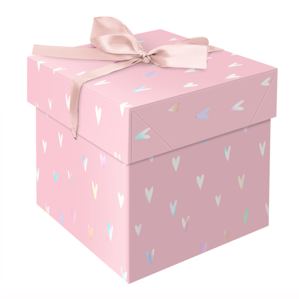 Коробка складная 15*15*15см "Hearts" розовый MS_54184 MESHU.
