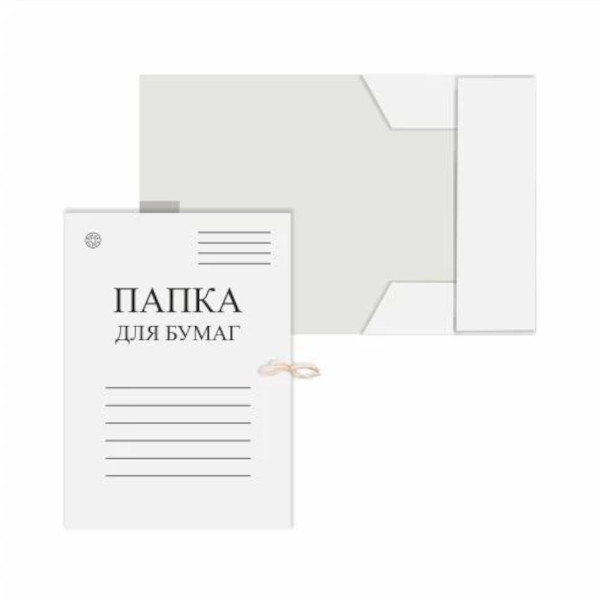 Папка для бумаг с завяз. А4, 440г/м2, немелов.карт., белая "Папка для бумаг" D00528 Dolce Costo