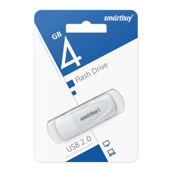 Память Flash Drive 4Gb USB 2.0. Smartbuy Easy синий SB004GBEB