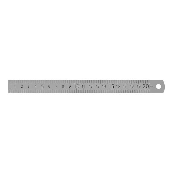 Линейка 20см, металл, серебряный, чехол SR-11996 Darvish