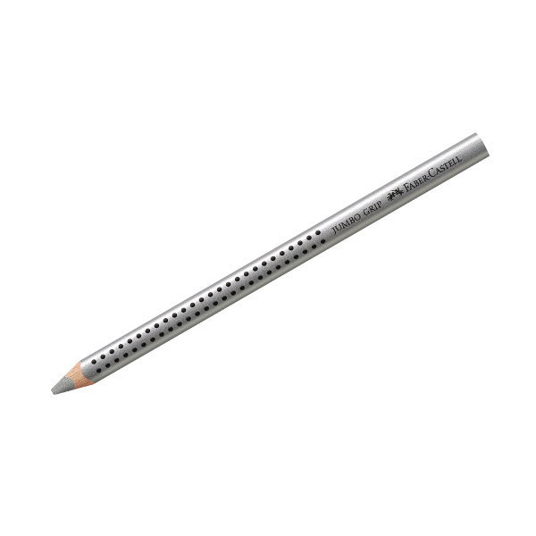 Карандаш дерево, 3-гран. "Jumbo Grip" серебрянный металлик, утолщ. 110982 Faber-Castell