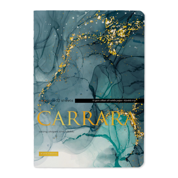 Тетрадь 32л А6 линейка/сшивка "Carrara. Bright" картон, рисунок 65820 7-32-506/18 Bruno Visconti