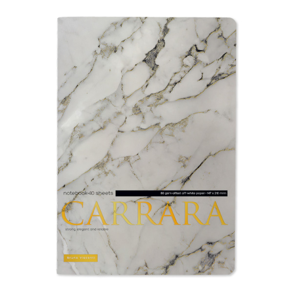 Тетрадь 40л А5 клетка/сшивка "Carrara" картон, рисунок 7-40-001/182  Bruno Visconti