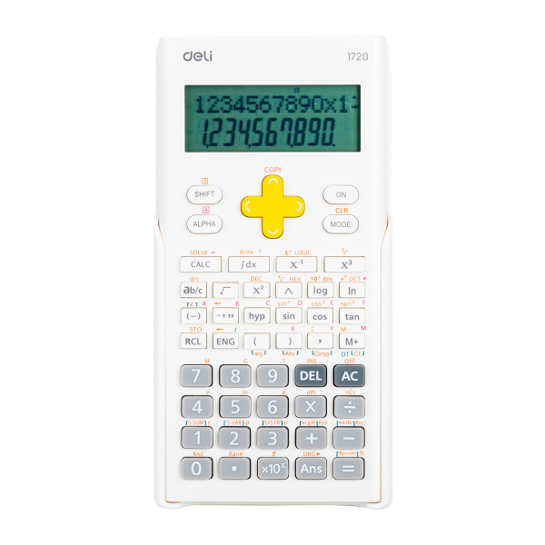 Калькулятор Deli E1720-white (белый) инженерный для ЕГЭ 10р+2р (300 функций)