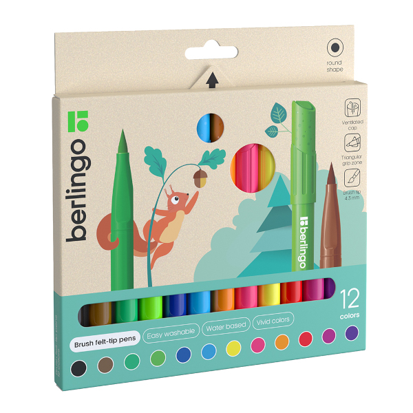 Фломастеры Carioca "BiColor" 12цв, 2-стор., смыв., карт. уп. 42269